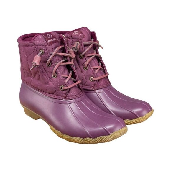 Sperry Women's Saltwater SeaCycled Nylon Duck Boots in Purple. Size 7. NWT! - Picture 1 of 14
